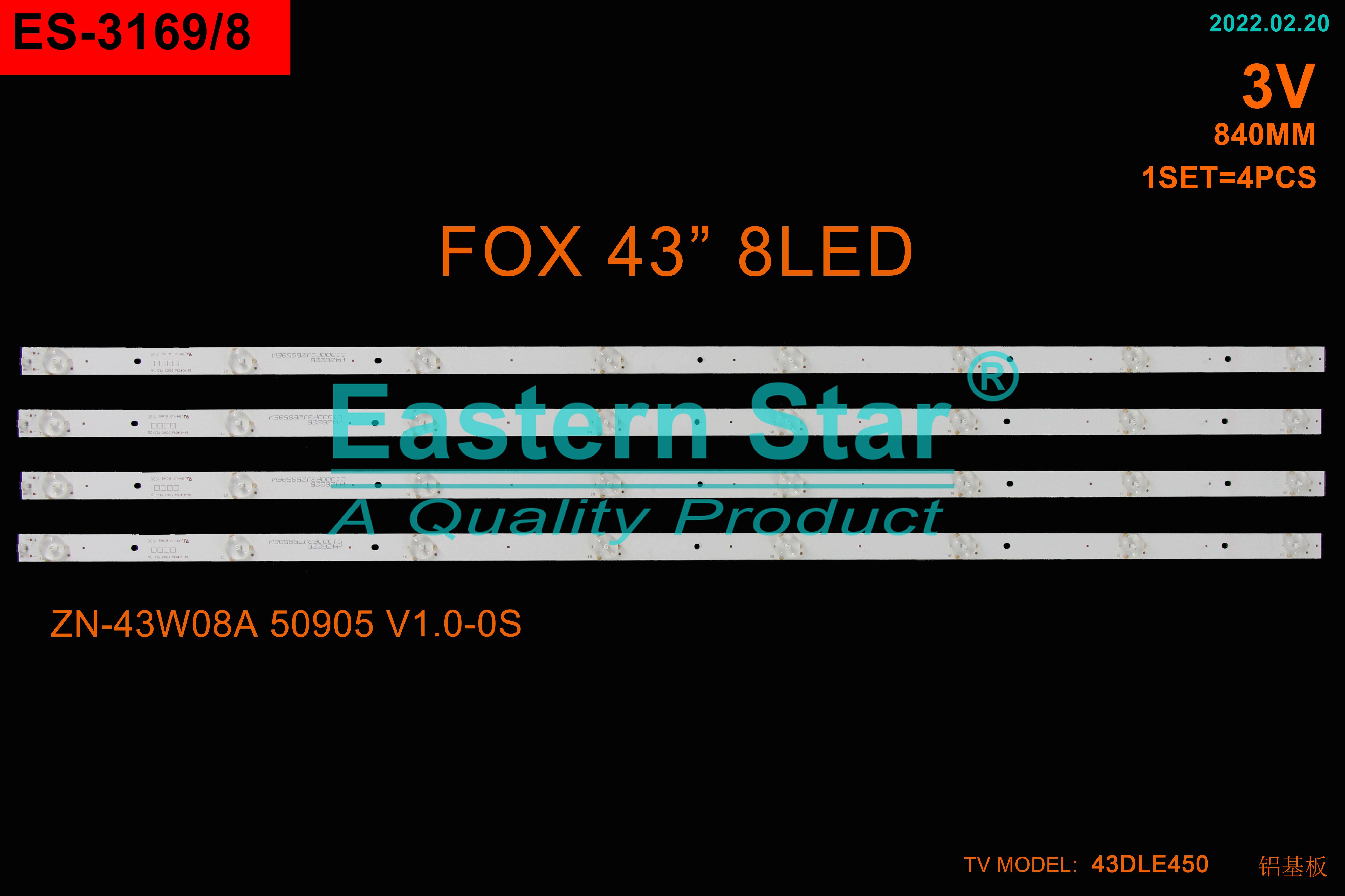 ES-3169 - FOX 43DLE450, LE43D550FA ver1 LED TRAKE