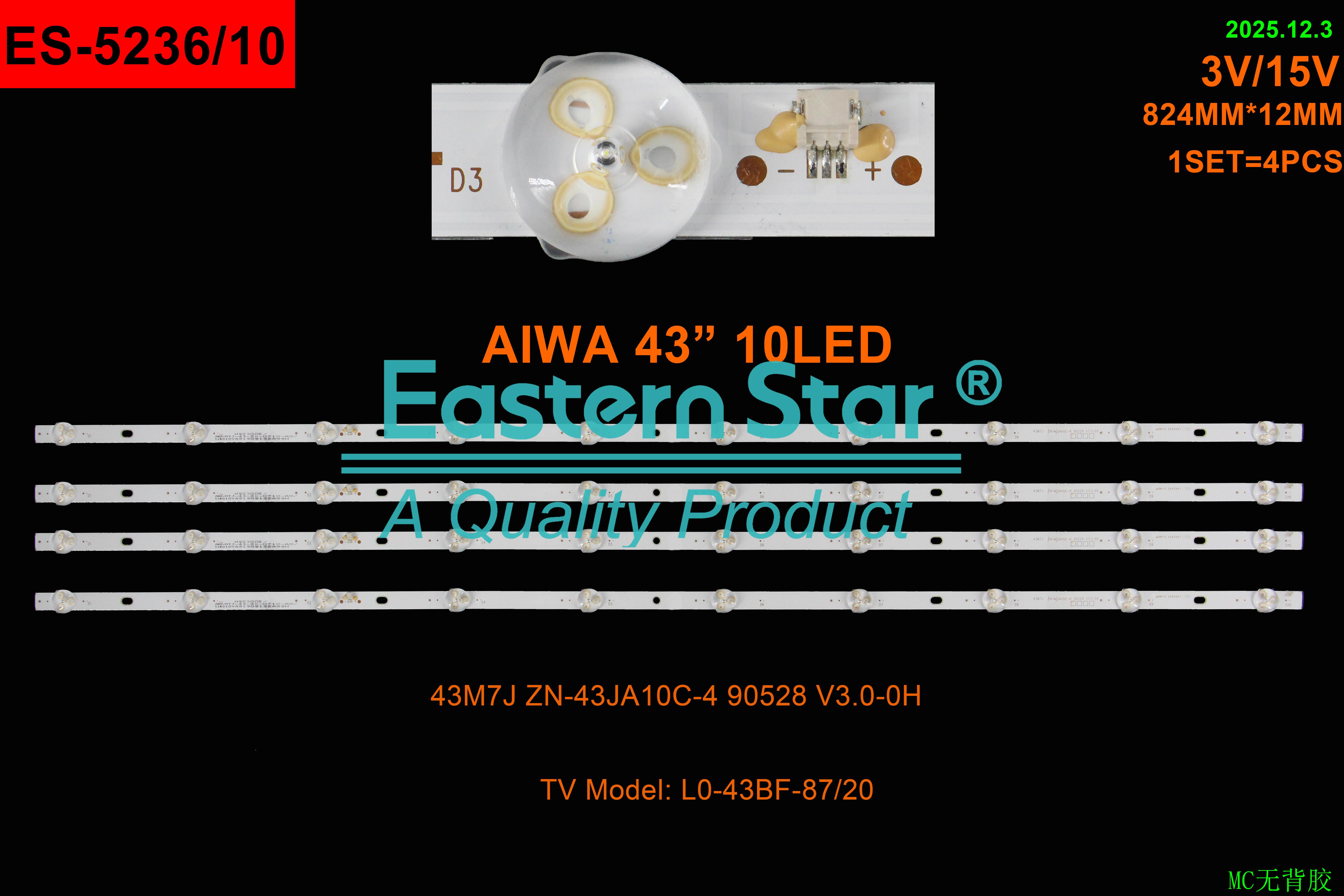 ES-5236 - AIWA JH43TS180S LED TRAKE