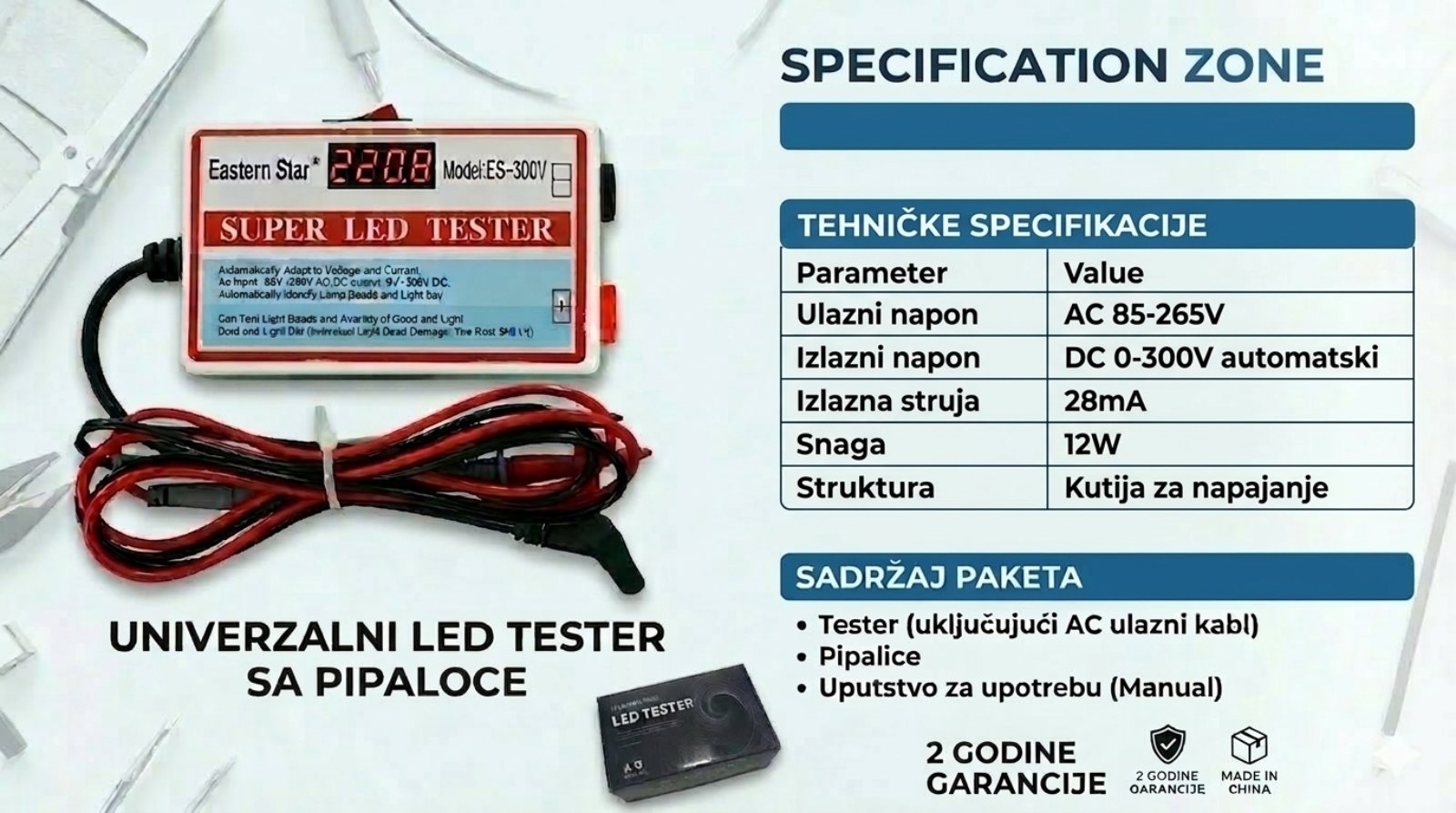 Eastern Star ES-300V Univerzalni LED TESTER